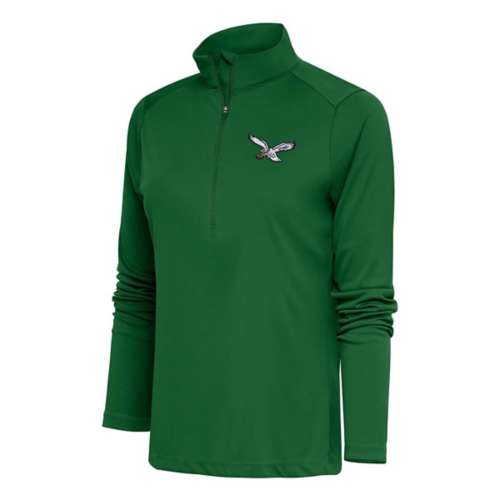 Women's Philadelphia Eagles Antigua Classic White Tribute Long Sleeve 1/4 Zip Small Dark Pine