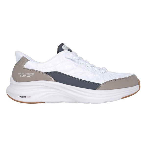Men's Skechers Men's Skechers Contour Foam Cozy Fit Slip On Shoes Sneakers 14 Regular White/Taupe
