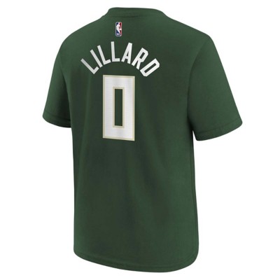 Nike Kids' Milwaukee Bucks Damian Lillard #0 Icon Name & Number T-Shirt