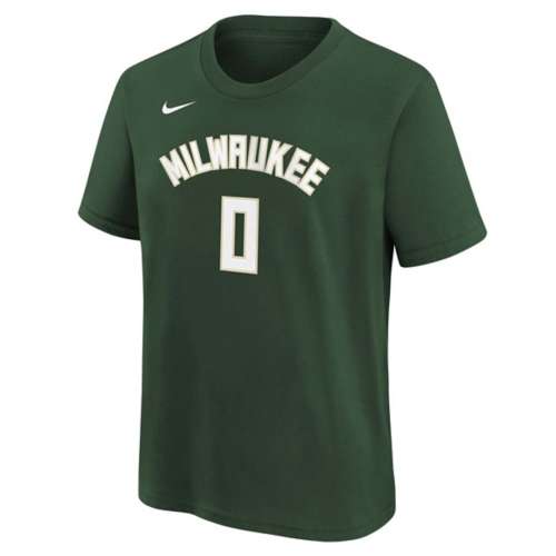 Nike Kids' Milwaukee Bucks Damian Lillard #0 Icon Name & Number T-Shirt