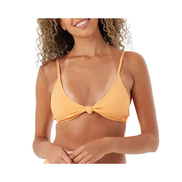 Women's Roxy Aruba Surf Knot Bralette Swim Bikini Top Large Papaya