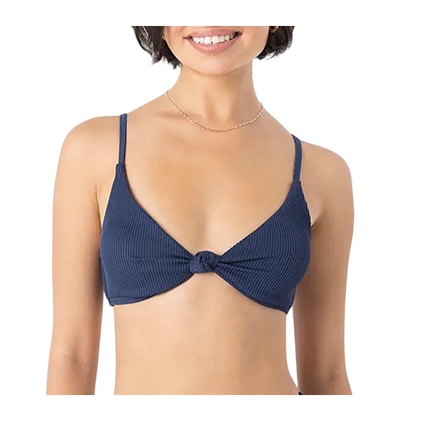 Women's Roxy Rib Love Knot Bralette Swim Bikini Top Juniors Medium Mood Indigo