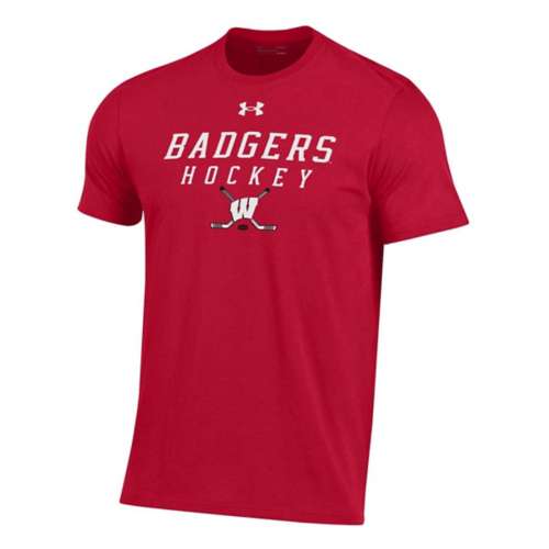 Under Saco Armour Wisconsin Badgers Hockey Logo T-Shirt