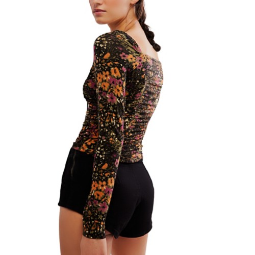 Women's Free People Layer It On Me Long Sleeve Square Neck Shirt