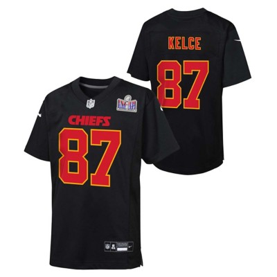 Nike Kids' nike hyperdunk navy and white black women pants Travis Kelce #87 Super Bowl LVIII Patch Jersey