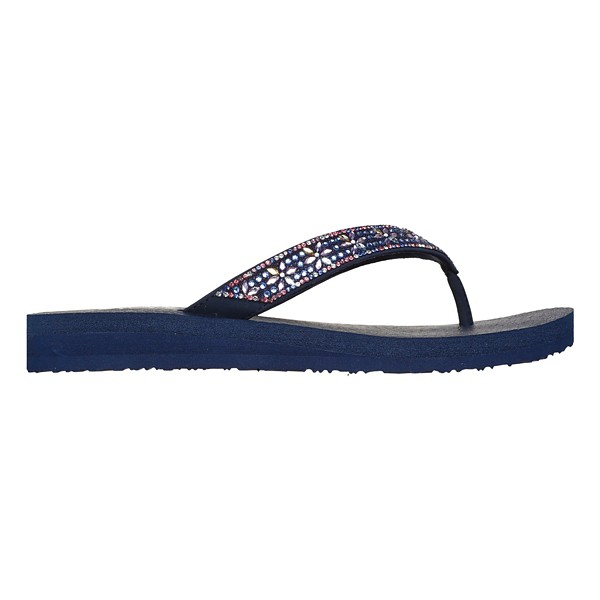 Women's Skechers Meditation Flip Flop Sandals 8 Navy Multi