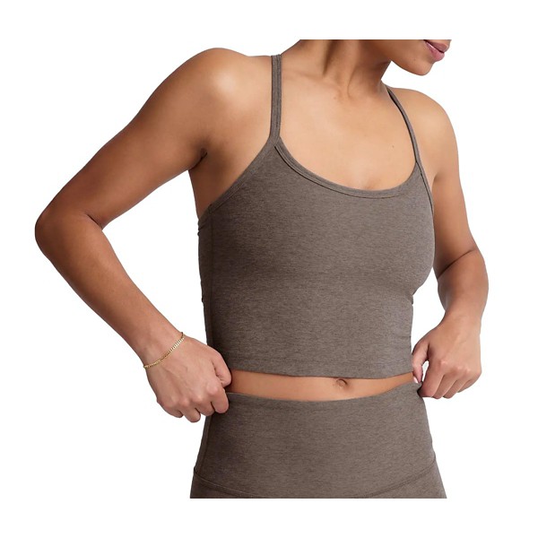 Women's Beyond Yoga Spacedye Crop Sports Bra Medium Umber Heather