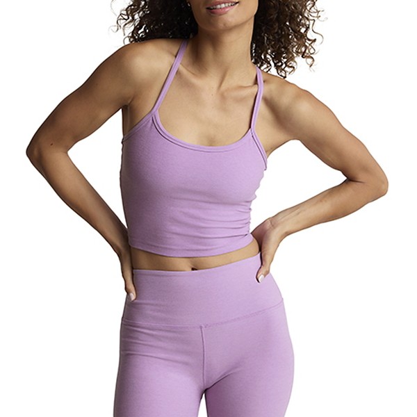 Women's Beyond Yoga Spacedye Crop Sports Bra XSmall Lilac Petal Heather