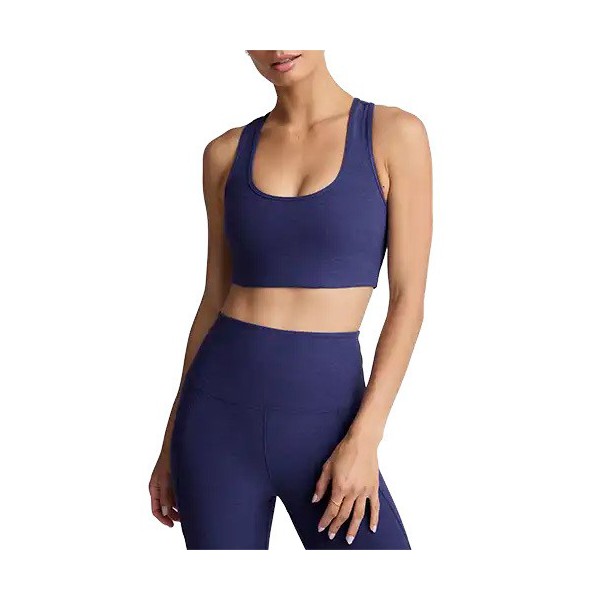 Women's Beyond Yoga Simplicity Sports Bra Large Eternal Blue Heather