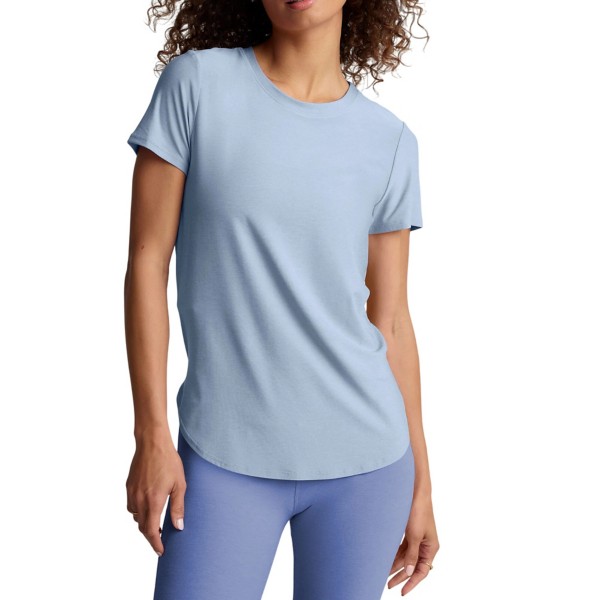 Women's Beyond Yoga On the Down Low T-Shirt Large Blue Zen Heather