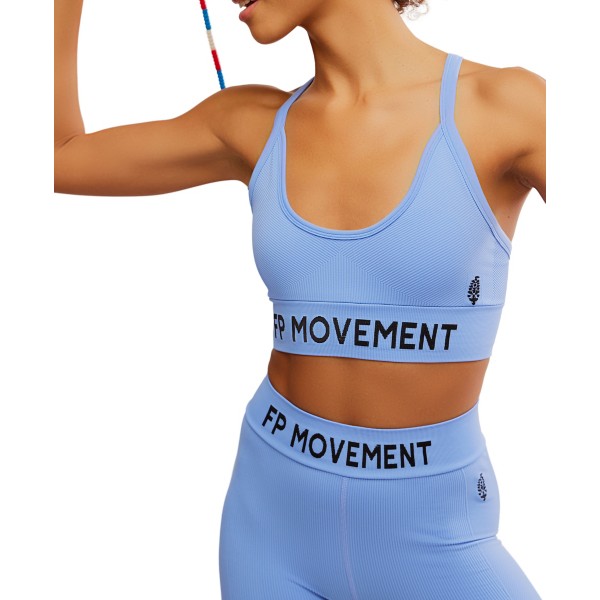 Women's FP Movement Long Haul Logo Sports Bra M/L Blue