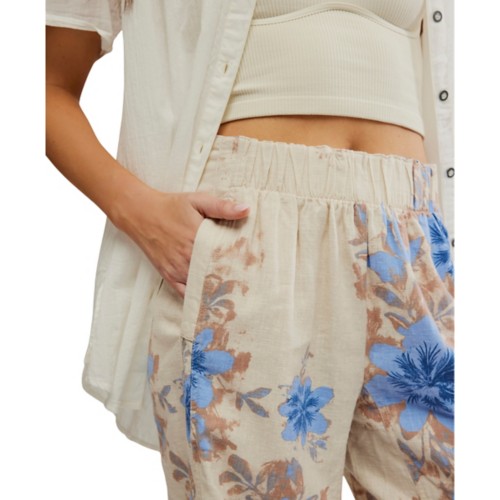 Women's Free People Day's End Linen Printed Pull-On Pants