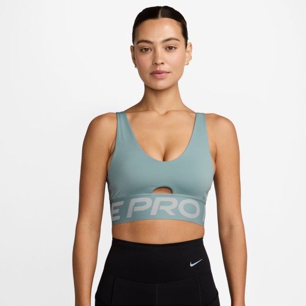 Women's Nike Pro Indy Plunge Sports Bra XSmall Cannon/Jade Ice/White