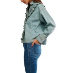 Women's Free People We The Free Tattered And Ruffled Denim Long Sleeve Shirt - Thumbnail 2 of 4