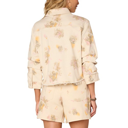 Women's Democracy Raw Hem Floral Woven Jacket - Primary Image