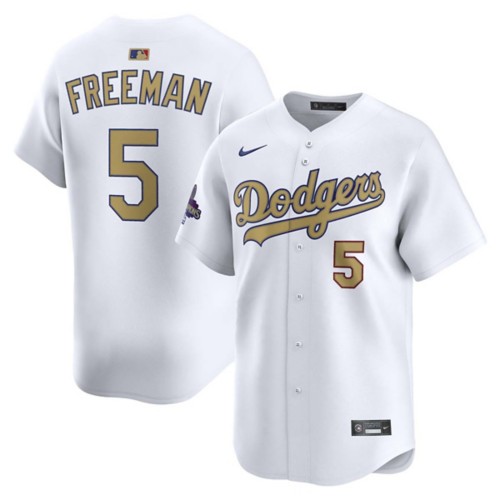 Nike Los Angeles Dodgers Freddie Freeman #5 Gold Collection Limited Jersey