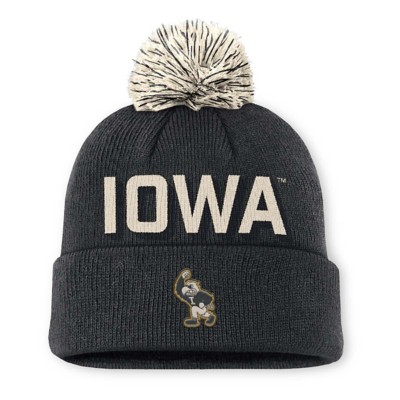 Bonnet D'hiver Iowa Hawkeyes, Noir, Avec Pompon Et Gland, Tricoté, Femme, Taille Unique