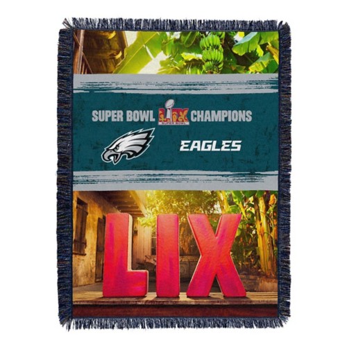 TheNorthwest Philadelphia Eagles Super Bowl LIX Woven Courtyard Tapestry Throw Blanket