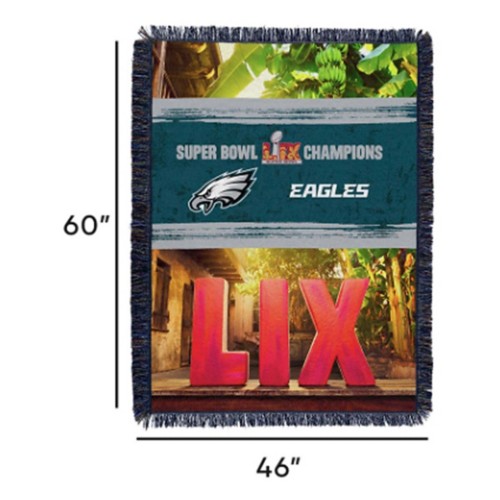 TheNorthwest Philadelphia Eagles Super Bowl LIX Woven Courtyard Tapestry Throw Blanket