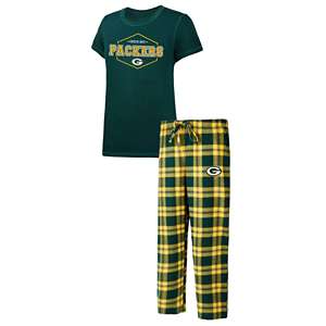 CONCEPTS SPORT Women's Concepts Sport White Green Bay Packers Fluffy Pullover  Sweatshirt & Shorts Sleep Set