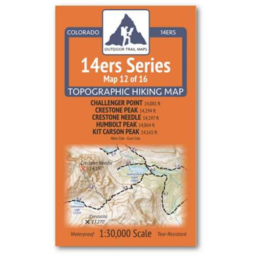 Outdoor Trail Maps Challenger, Crestone, Crestone Needle, Humboldt, Kit Carson Map