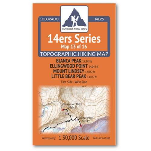 Outdoor Trail Maps Blanca, Ellingwood, Lindsey, Little Bear Map