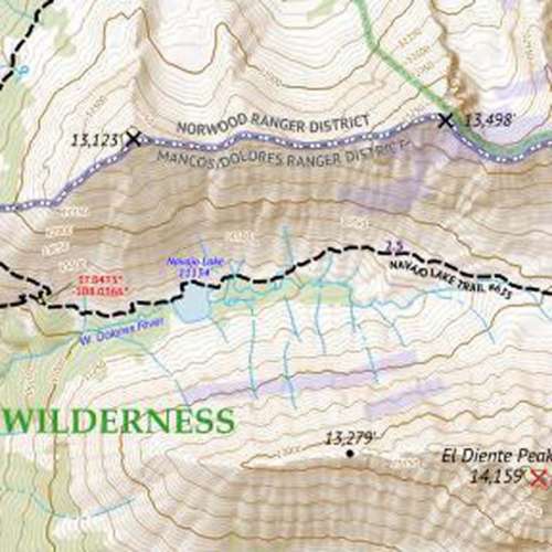 Outdoor Trail Maps El Diente, Wilson, Wilson | Eolus, North Eolus, Sunlight, Windom Map