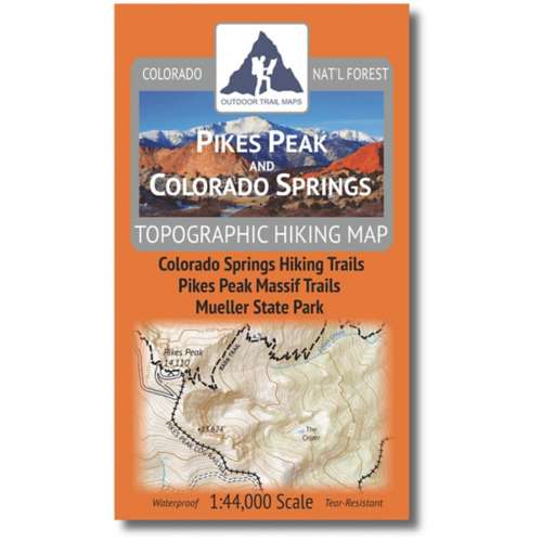 Outdoor Trail Maps Pikes Peak and Colorado Springs Topographic Hiking Map