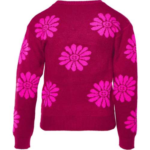 Girls' Love Daisy All Over Daisy Pullover Sweater