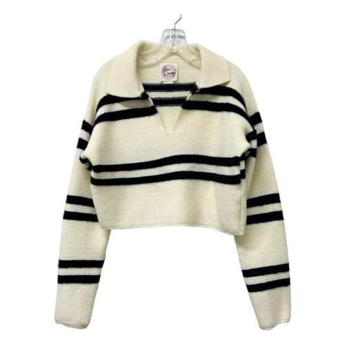 Girls' Love Daisy Polo Stripe Pullover Sweater