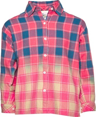 Girls' Love Daisy Dip Dye Flannel Long Sleeve Button Up Shirt