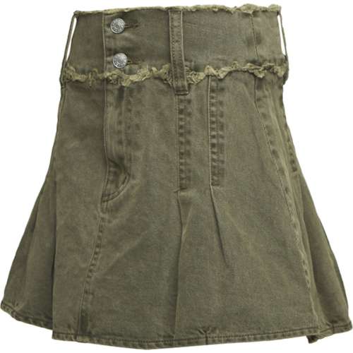 Girls' Love Daisy Raw Edge Pleated Skirt