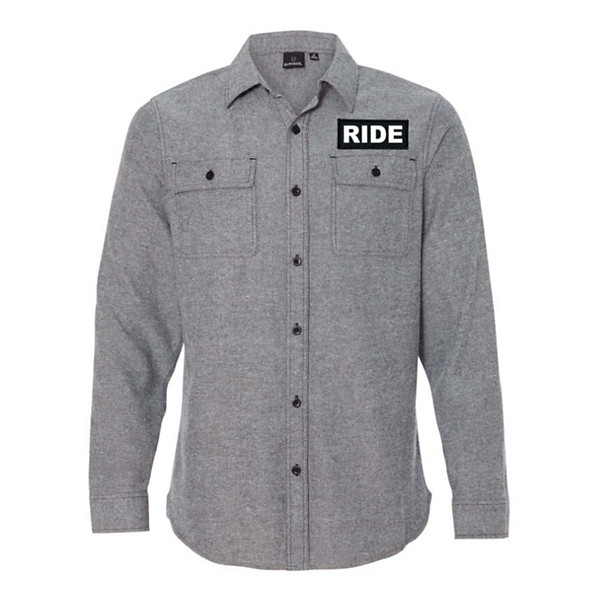 Men’s Ride Brand Brand Solid Button-Up Flannel Long Sleeve Button Up Shirt Medium Heather Grey