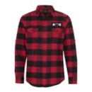 Men's Ride Brand Classic Woven Patch Flannel Long Sleeve Snowmobiling Button Up Shirt