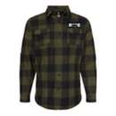Men's Ride Brand Snowmobile Logo Patch Extra Soft Solid Flannel Long Sleeve Shirt