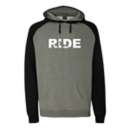 Men's Ride Brand Snowmobile Logo Raglan Sweatshirt Long Sleeve Hooded T-Shirt