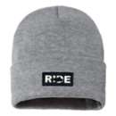 Men's Ride Brand Snowmobile Logo Patch Sherpa Lined Beanie