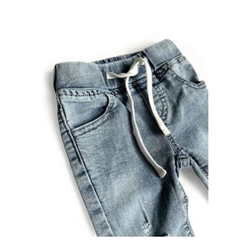 Baby Little Bipsy Drawstring Distressed Straight Jeans