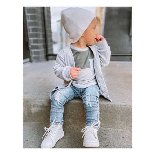 Toddler Little Bipsy Drawstring Distressed Straight Jeans