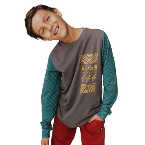 Boys' Rags Apparel Essential Checkered Long Sleeve T-Shirt