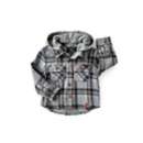 Toddler Little Bipsy Flannel Long Sleeve Hooded Button Up Shirt