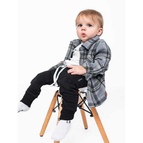 Baby Little Bipsy Flannel Long Sleeve Hooded Button Up Shirt