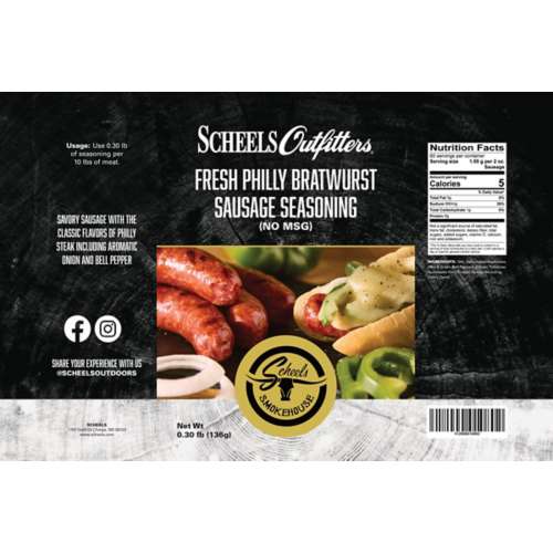 Scheels Outfitters Smokehouse Fresh Philly Bratwurst Sausage Seasoning