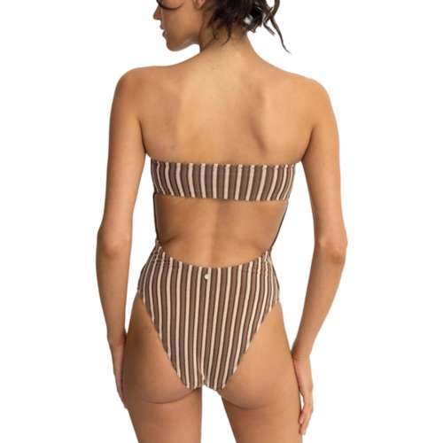 Women's Rhythm Terry Sands Stripe Strapless One Piece Swimsuit