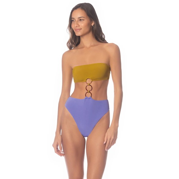 Women’s Maaji Makenna Bandeau One Piece Swimsuit Small Deep Periwinkle