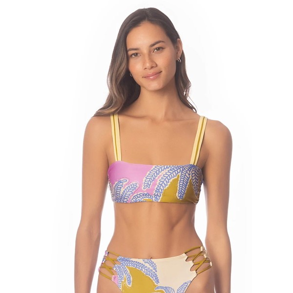 Women's Maaji Inessa Classic Bralette Swim Bikini Top Contemporary Small Periwinkle Palms
