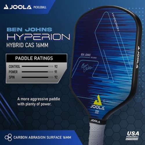JOOLA Ben Johns Hyperion CGS Pickleball Paddle - Carbon Grip Surface, Polypropylene Core, 16mm
