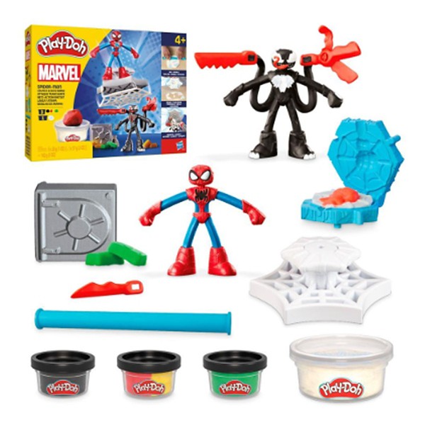 Play-Doh Marvel Spider-Man Launch & Slice Battle Playset with 2 Action Figures