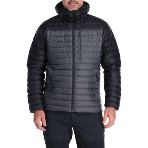 Men's Rab Microlight Alpine Hooded Mid Down Puffer colour-block jacket