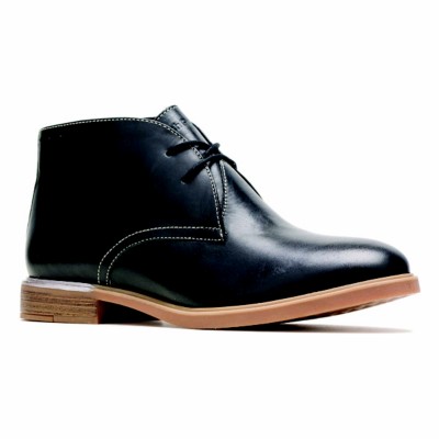 womens black leather chukka boots